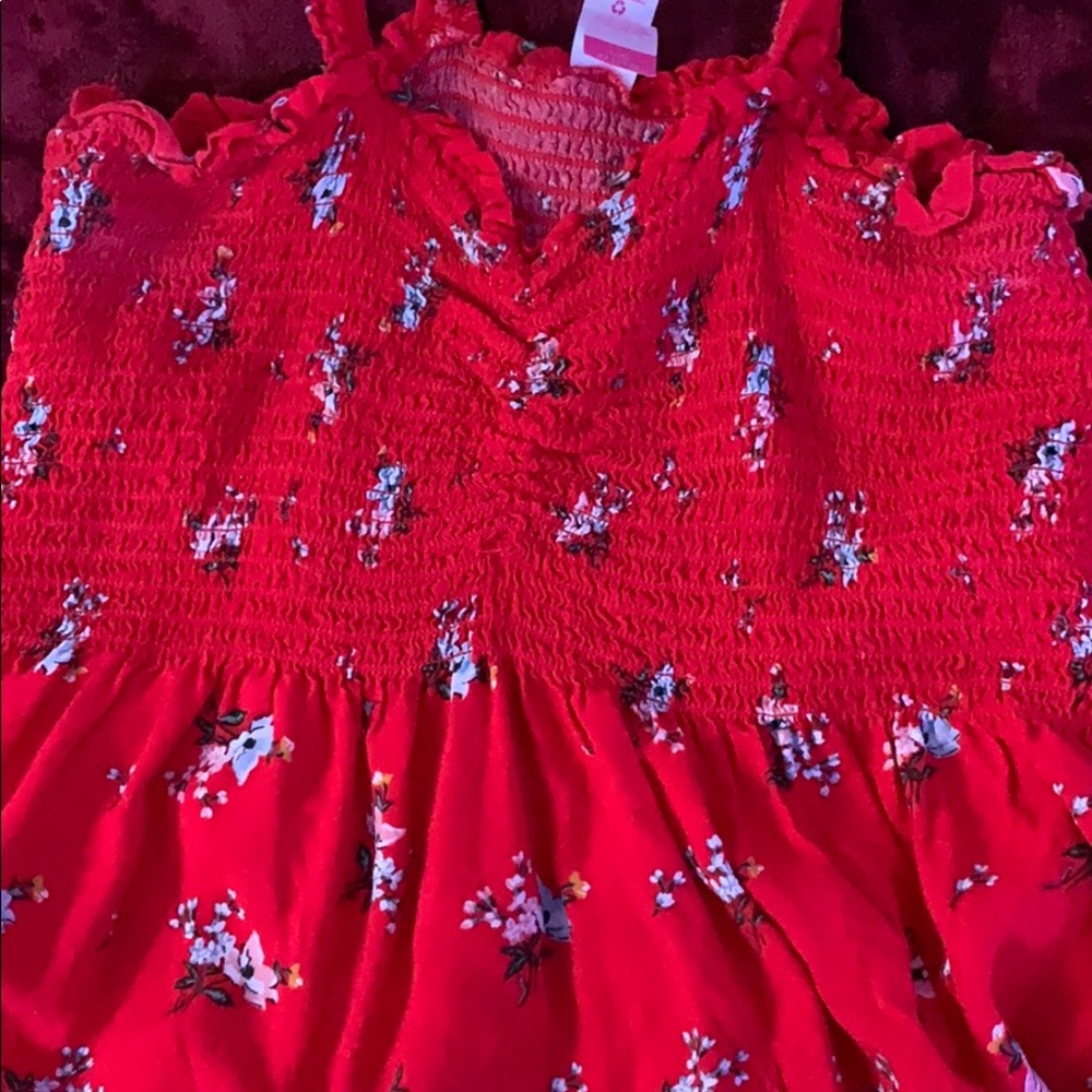 Red spaghetti strap blouse - Picture 3 of 3